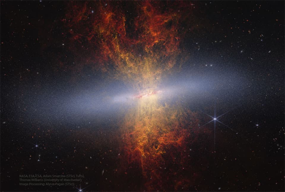 M82: Galaxie se supergalaktickým větrem