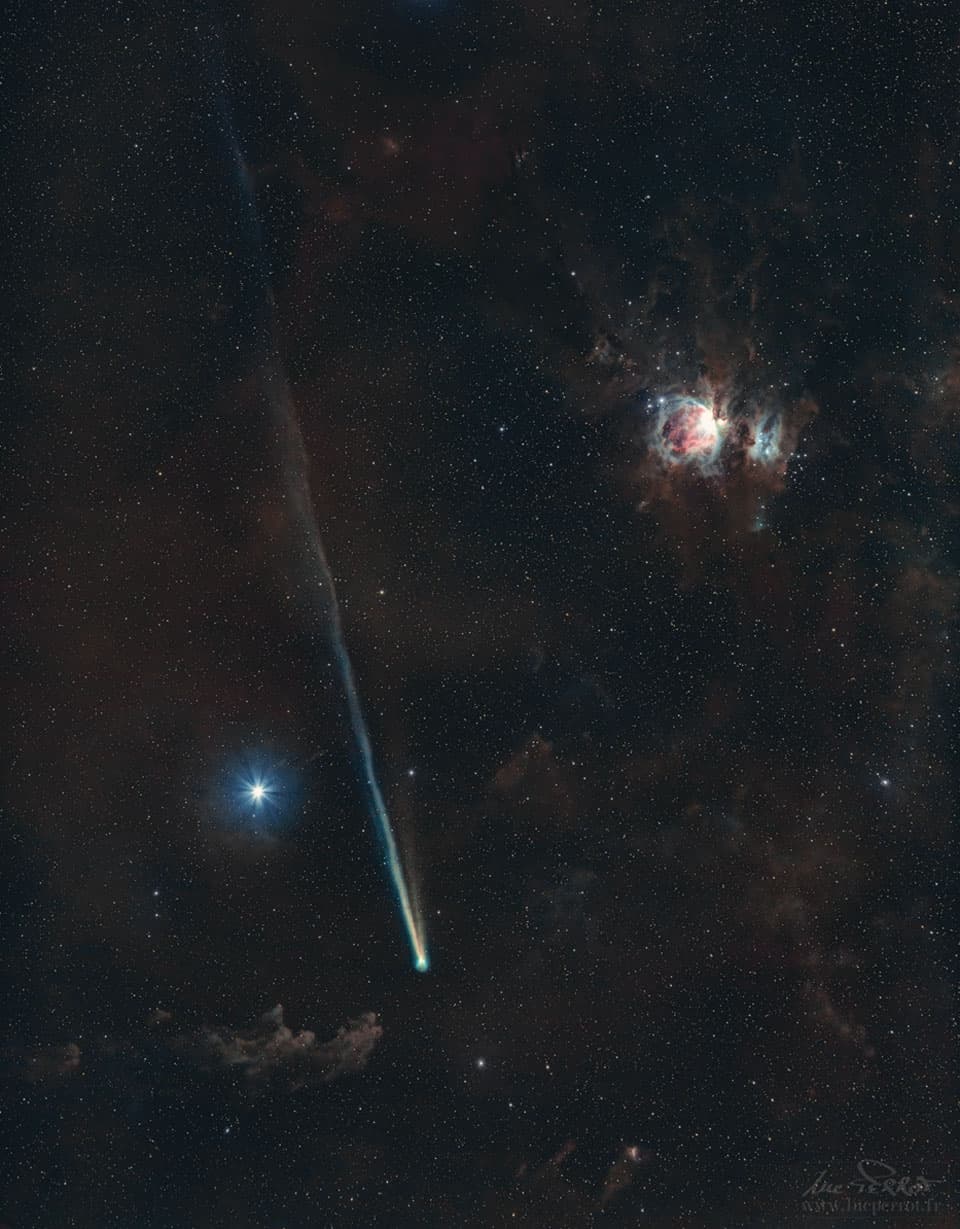 NASA obrázek dne: Kometa R3 PanSTARRS a Orion
